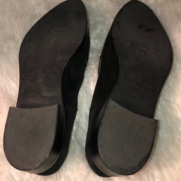 Aquatalia Black Suede Gilda Flats Size 6 1/2 - Picture 8 of 8
